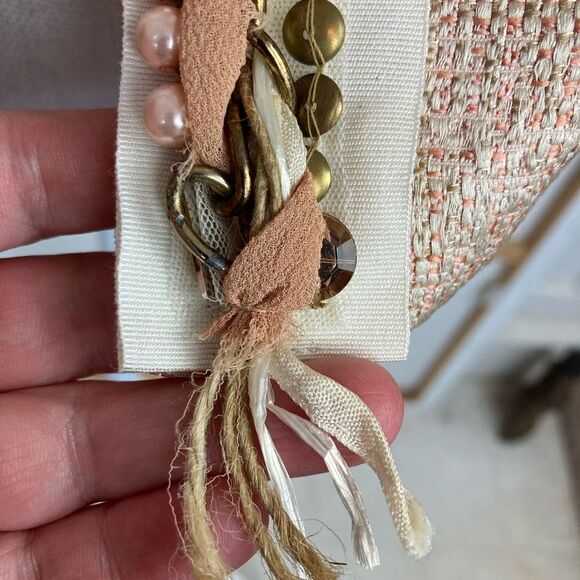 Seventy Florence Italy ladylike chic blazer w/ ribbon bow, pearls, and chains - Picture 6 of 13